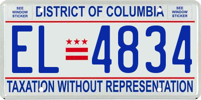 DC license plate EL4834