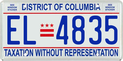 DC license plate EL4835