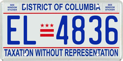 DC license plate EL4836