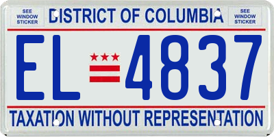 DC license plate EL4837