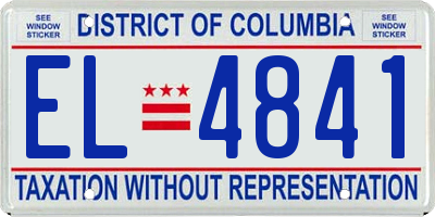 DC license plate EL4841