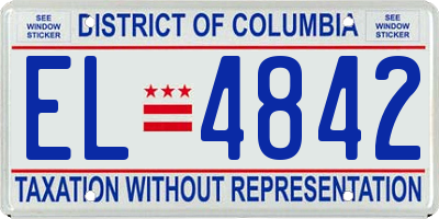 DC license plate EL4842