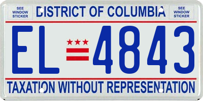 DC license plate EL4843