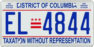 DC license plate EL4844