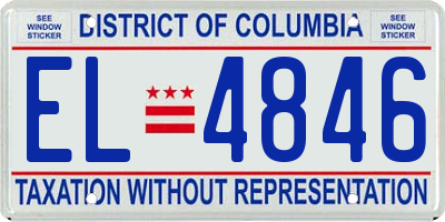 DC license plate EL4846