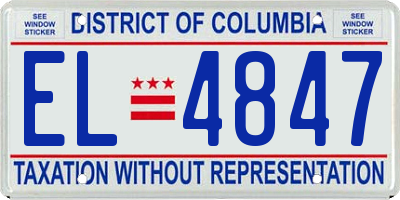 DC license plate EL4847