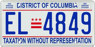 DC license plate EL4849