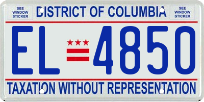 DC license plate EL4850