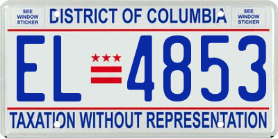DC license plate EL4853