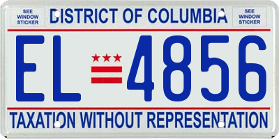 DC license plate EL4856