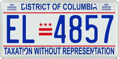 DC license plate EL4857