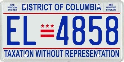 DC license plate EL4858