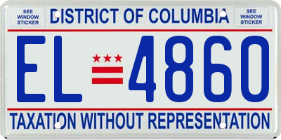 DC license plate EL4860