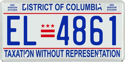DC license plate EL4861