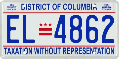 DC license plate EL4862