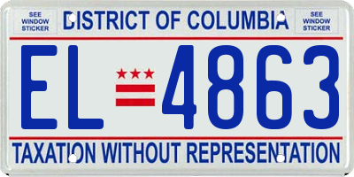 DC license plate EL4863