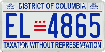 DC license plate EL4865