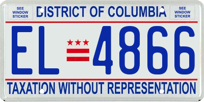 DC license plate EL4866