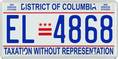 DC license plate EL4868