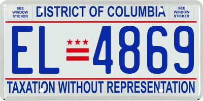 DC license plate EL4869