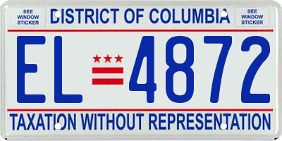 DC license plate EL4872