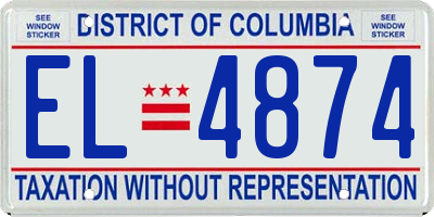 DC license plate EL4874