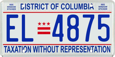 DC license plate EL4875