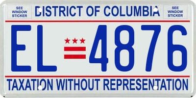 DC license plate EL4876