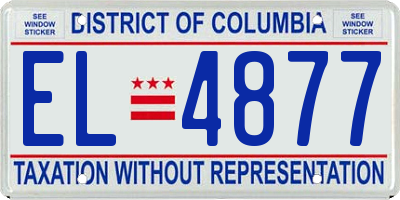 DC license plate EL4877