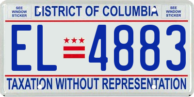 DC license plate EL4883