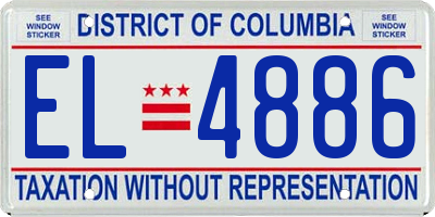 DC license plate EL4886