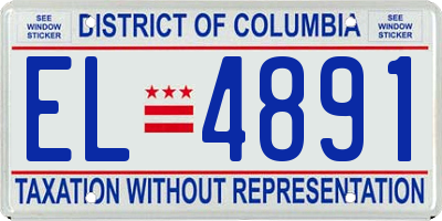 DC license plate EL4891