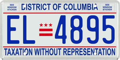 DC license plate EL4895