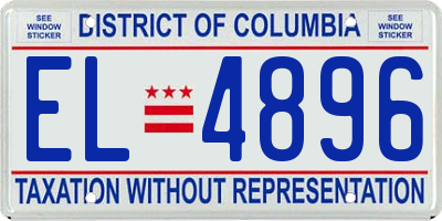 DC license plate EL4896