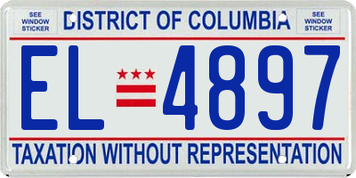 DC license plate EL4897