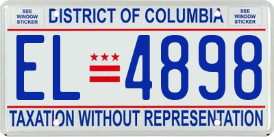 DC license plate EL4898