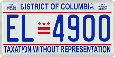 DC license plate EL4900