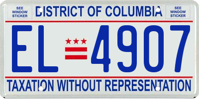 DC license plate EL4907