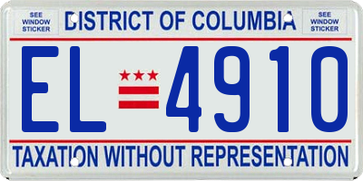 DC license plate EL4910