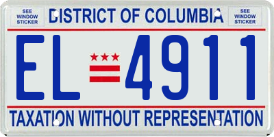 DC license plate EL4911