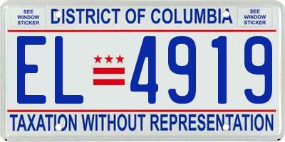 DC license plate EL4919