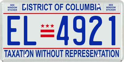 DC license plate EL4921