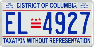 DC license plate EL4927