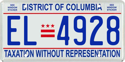 DC license plate EL4928