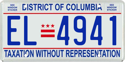 DC license plate EL4941
