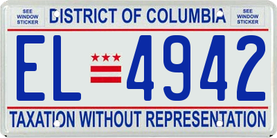 DC license plate EL4942