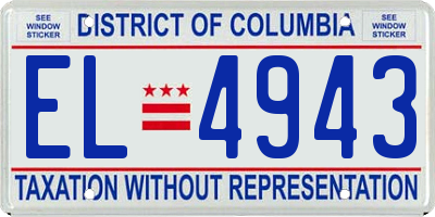 DC license plate EL4943