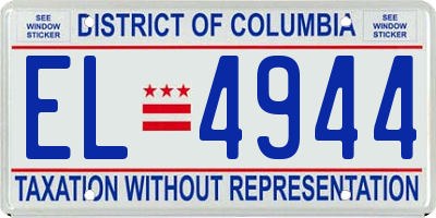 DC license plate EL4944