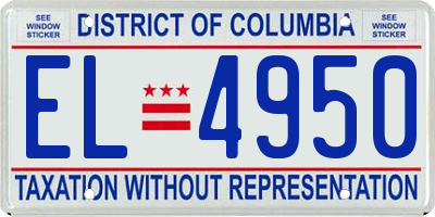 DC license plate EL4950