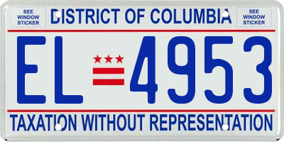 DC license plate EL4953